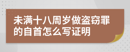 未满十八周岁做盗窃罪的自首怎么写证明