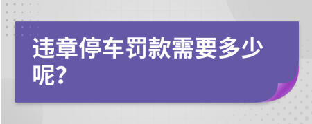 违章停车罚款需要多少呢？