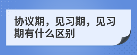 协议期，见习期，见习期有什么区别