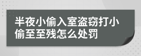 半夜小偷入室盗窃打小偷至至残怎么处罚