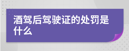 酒驾后驾驶证的处罚是什么