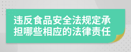 违反食品安全法规定承担哪些相应的法律责任