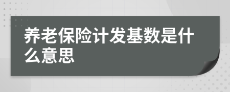 养老保险计发基数是什么意思