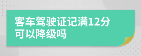 客车驾驶证记满12分可以降级吗