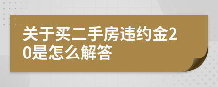 关于买二手房违约金20是怎么解答