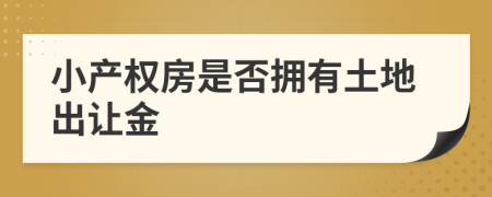 小产权房是否拥有土地出让金