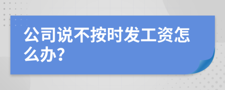 公司说不按时发工资怎么办？