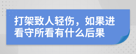 打架致人轻伤，如果进看守所看有什么后果