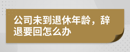 公司未到退休年龄，辞退要回怎么办