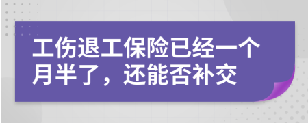 工伤退工保险已经一个月半了，还能否补交