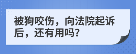 被狗咬伤，向法院起诉后，还有用吗？