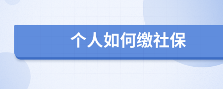 个人如何缴社保