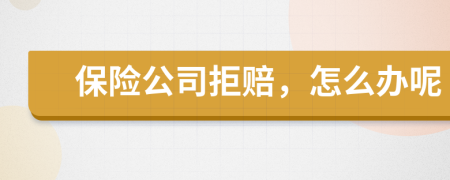 保险公司拒赔，怎么办呢