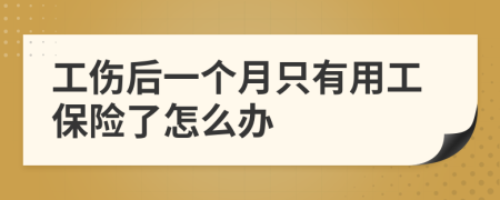 工伤后一个月只有用工保险了怎么办