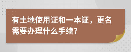 有土地使用证和一本证，更名需要办理什么手续？