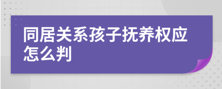 同居关系孩子抚养权应怎么判