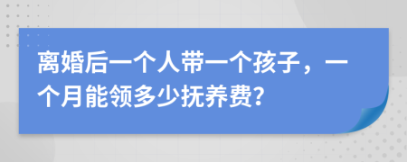 离婚后一个人带一个孩子，一个月能领多少抚养费？