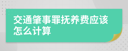 交通肇事罪抚养费应该怎么计算