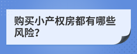 购买小产权房都有哪些风险？