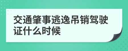 交通肇事逃逸吊销驾驶证什么时候