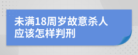 未满18周岁故意杀人应该怎样判刑