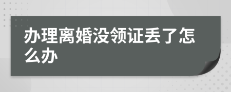 办理离婚没领证丢了怎么办