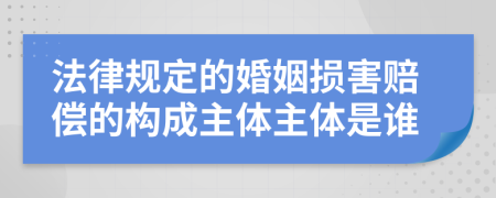 法律规定的婚姻损害赔偿的构成主体主体是谁