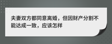 夫妻双方都同意离婚，但因财产分割不能达成一致，应该怎样