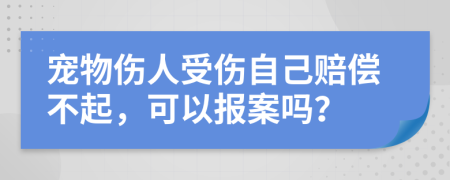 宠物伤人受伤自己赔偿不起，可以报案吗？