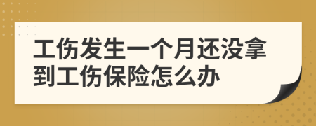 工伤发生一个月还没拿到工伤保险怎么办