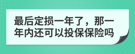 最后定损一年了，那一年内还可以投保保险吗