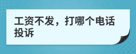 工资不发，打哪个电话投诉