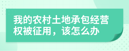 我的农村土地承包经营权被征用，该怎么办