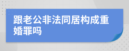 跟老公非法同居构成重婚罪吗