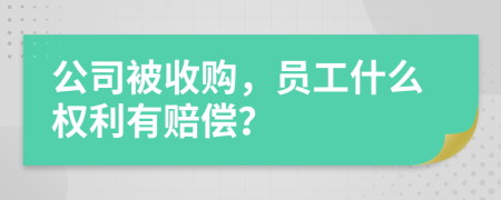 公司被收购，员工什么权利有赔偿？