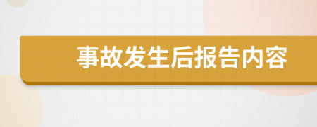 事故发生后报告内容