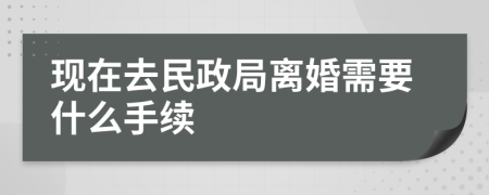 现在去民政局离婚需要什么手续