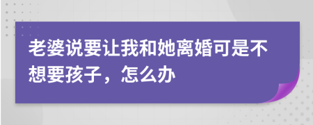 老婆说要让我和她离婚可是不想要孩子，怎么办