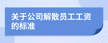 关于公司解散员工工资的标准
