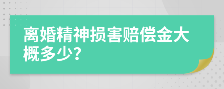 离婚精神损害赔偿金大概多少？