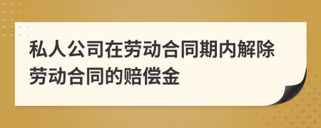 私人公司在劳动合同期内解除劳动合同的赔偿金