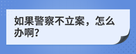 如果警察不立案，怎么办啊？