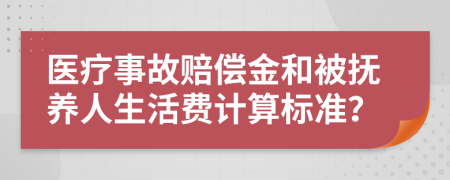 医疗事故赔偿金和被抚养人生活费计算标准？