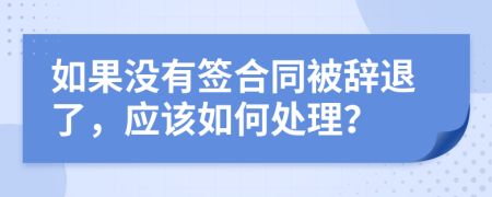 如果没有签合同被辞退了，应该如何处理？
