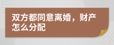 双方都同意离婚，财产怎么分配