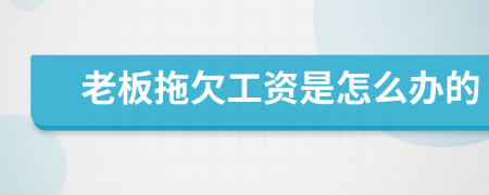 老板拖欠工资是怎么办的