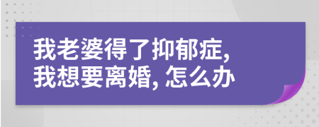 我老婆得了抑郁症, 我想要离婚, 怎么办