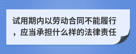 试用期内以劳动合同不能履行，应当承担什么样的法律责任