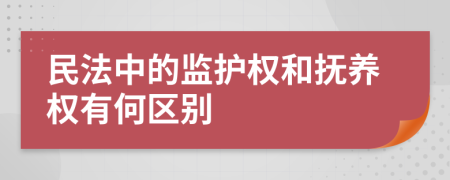 民法中的监护权和抚养权有何区别