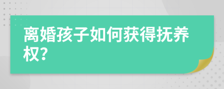 离婚孩子如何获得抚养权？